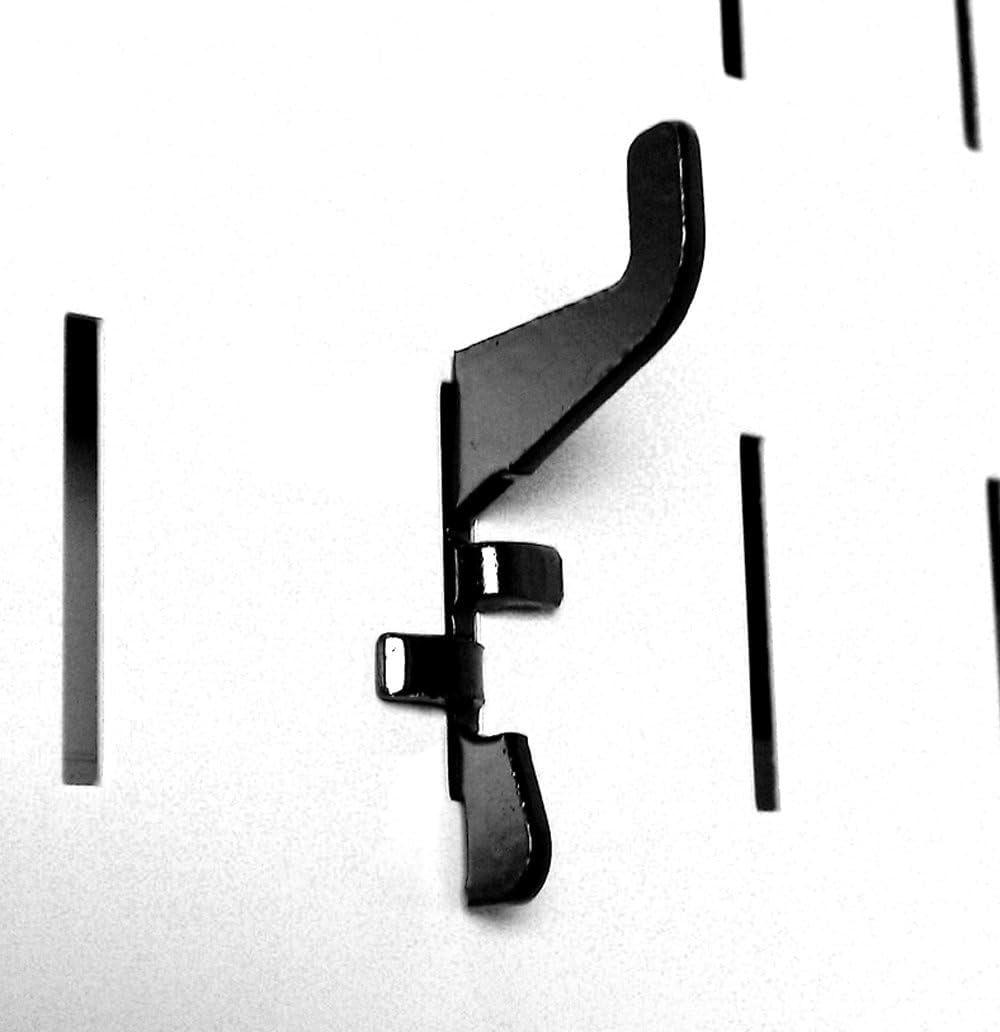 JJEAN-Pegboard Standard Slotted Hook Pack - Slotted Metal Pegboard Hooks Pegboard and Slotted Tool Board \u2013 Black (Pack of 2)
