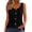 Black #715, variant on Women's Tanks & Camis 2025 New Ribbed Tank Top Round Neck Button Knitted White Camisole