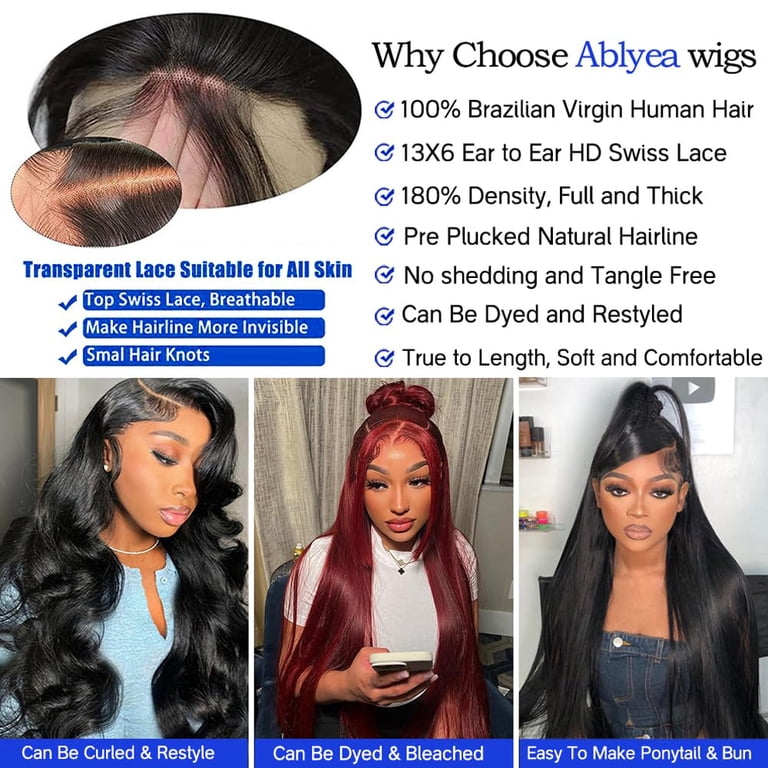 13x6 Lace Front Wigs Human Hair Pre Plucked 180 Density  display picture 2