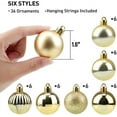 thumbnail image 2 of Topboutique Christmas Ball Ornaments, 36 Christmas Tree Decoration Hanging Balls, Christmas Ornaments, Party Decorations, 6 Kinds of 1.57 inch Balls (40 mm Christmas Ornaments) Golden Christmas Balls, 2 of 8