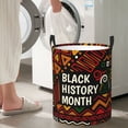 thumbnail image 7 of DouZhe Waterproof Collapsible Large Laundry Baskets, Abstract Black History Month Prints Circular Hamper with Handles, 7 of 7