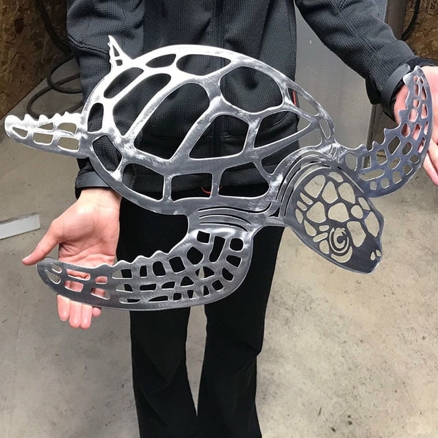 Metal Sea Turtle Ornament Beach Theme Decor Wall Art Decorations Wall Hanging for Indoor Livingroom DecorBlueUnited States He Qiyong unisex
