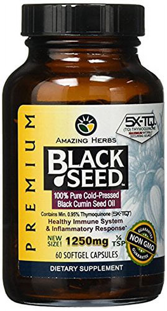 Black Seed Oil - 1250 mg - 60 Softgel Capsules - image 3 of 6
