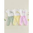 thumbnail image 3 of BemeyourBBs Newborn Baby Boy Girl Summer Clothes Cotton Linen Outfit Casual Button Crew Neck Short Sleeve Romper Plaid Pants 2 Pcs Set, 3 of 9