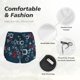 thumbnail image 4 of Balery Navy Blue Geometric Pantalones cortos deportivos para mujer con forro y dos bolsillos, elásticos, para entrenamiento, gimnasio, yoga-Small, 4 of 7
