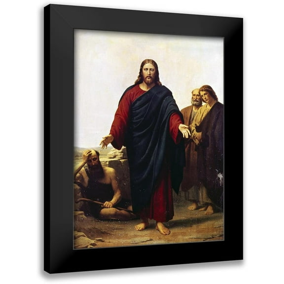 Roed, Jorgen Pedersen 11x14 Black Modern Framed Museum Art Print Titled - Christ with his Disciples