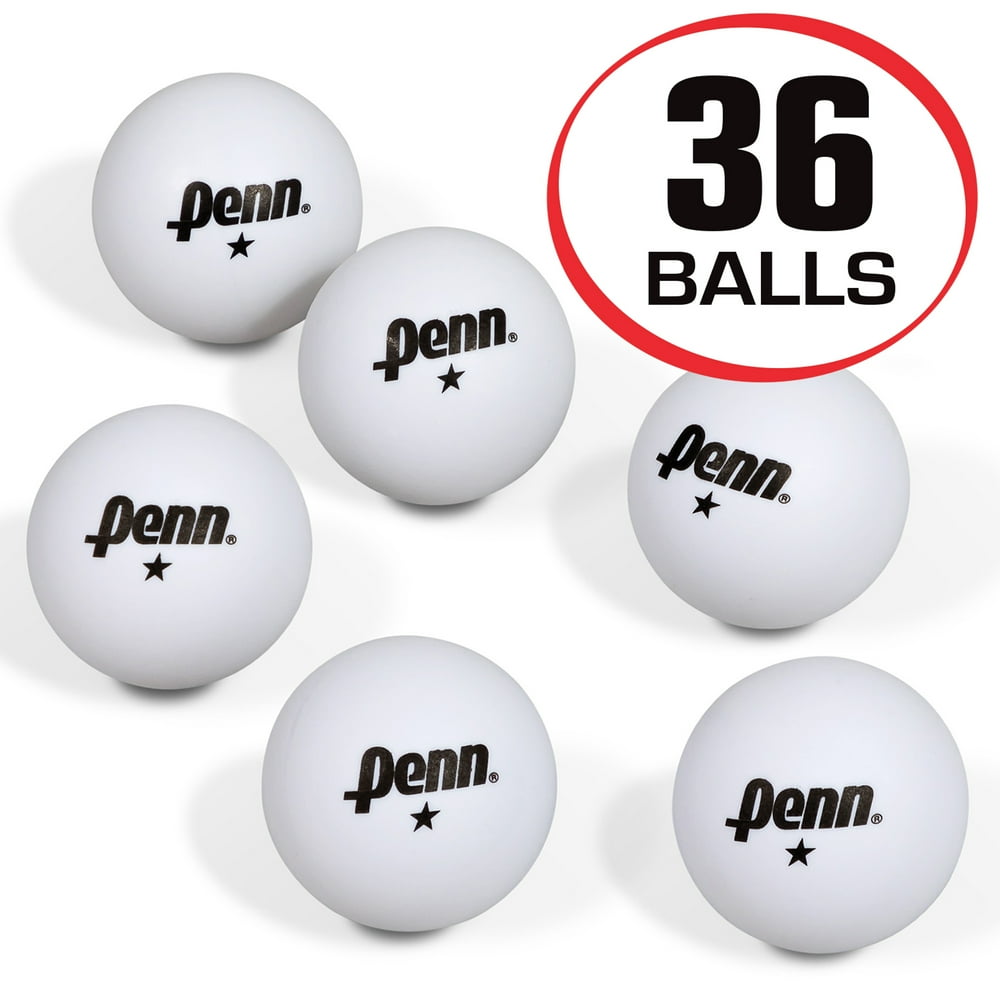 Penn 40mm 1Star White Table Tennis Balls; Box of 36 Official