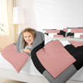 thumbnail image 5 of Manfei Blush Pink Geometric King Bedding, Abstract Grid King Bed in a Bag, Black White Pink Gray, Gray Reversible 7pcs, 5 of 6