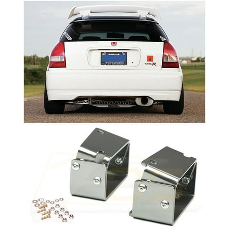 Honda Gl500 Silver Wing Extreme Online Store for 1996-2000 Honda Civic EK9 3Dr Hatchback | EOS Type-R Spoiler JDM CTR Anodized Silver Wing Riser Alex Tilt Mount Bracket ()