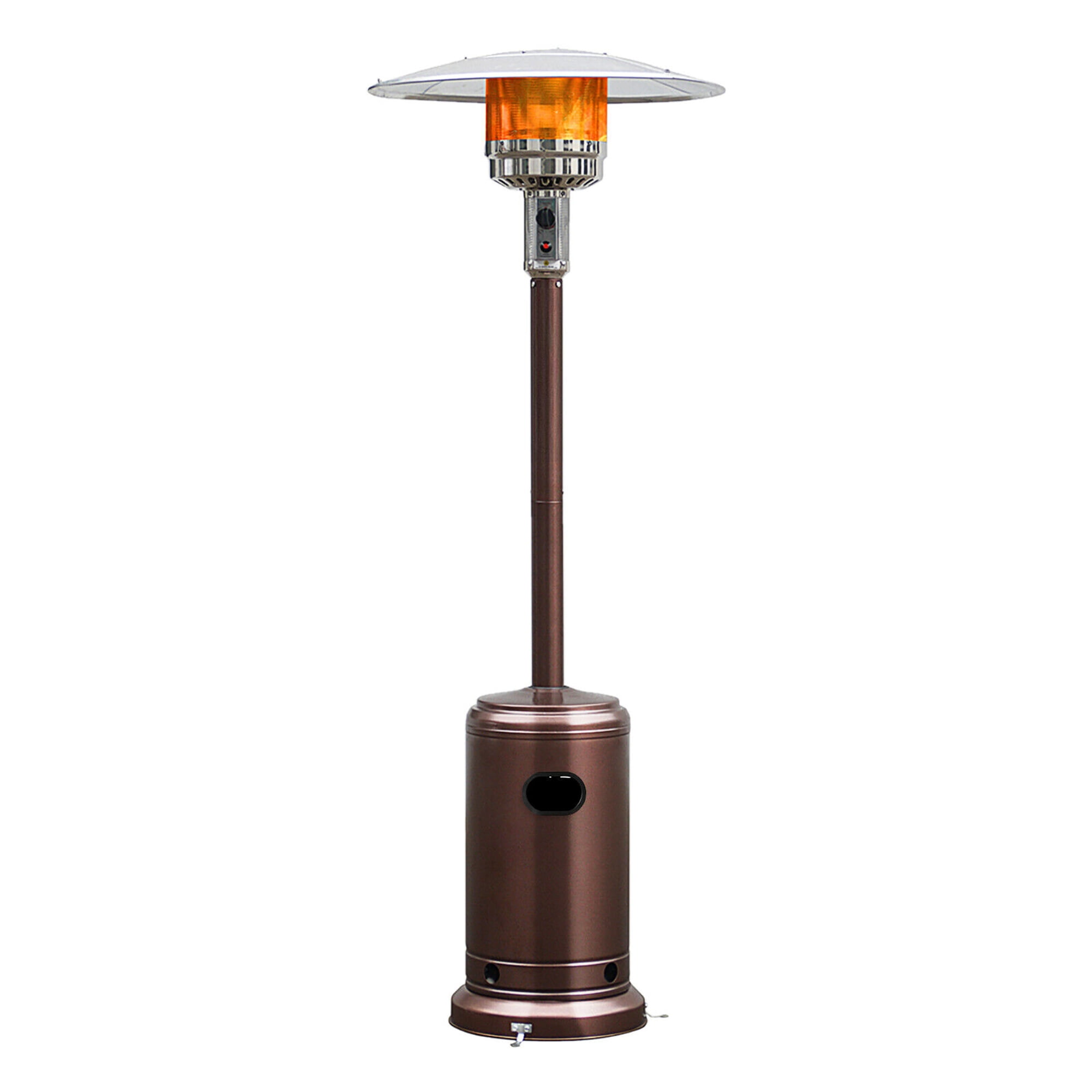 Costway 48000 BTU Propane Patio Heater Standing LP Gas Steel W/ Wheels Bronze -