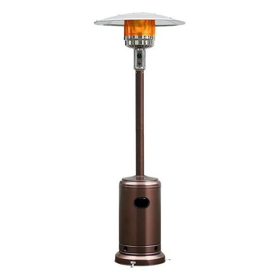 Costway 50000 BTU Propane Patio Heater Standing Steel W/ Wheels Bronze