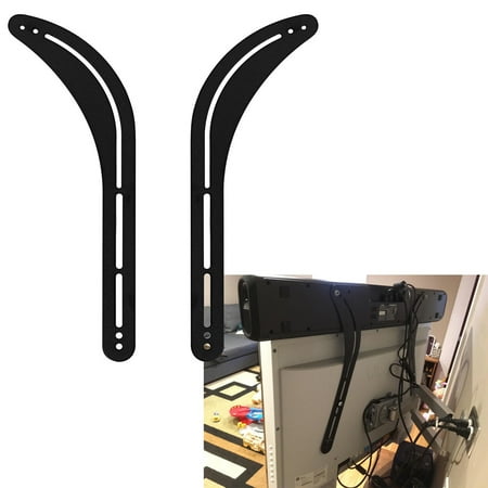 Steel Above Mount - WALFRONT Television Sound Bracket Above or Below TV Speaker Steel Mount Holder Drill Free, TV Sound Speaker Bracket,TV Sound Bracket