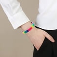 thumbnail image 4 of 2Pcs Rainbow LGBT Pride Bracelet Handmade Braided Friendship String Bracelet for Gay & Lesbian LGBTQ Wristband Adjustable Size - tie, 4 of 6
