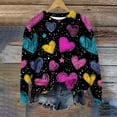 thumbnail image 5 of Ounisa Valentines Day Shirts Women Valentine Crewneck Sweatshirts Love Heart Sweatshirt Valentine's Long Sleeve Tops, 5 of 5