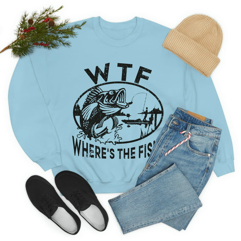 Familyloveshop LLC Fishing Tshirt, Men Fishing Shirt, Funny Men Shirts, WTF  Where Is The Fish Shirt, Graphic Tees, T-shirt for Men, Gift For Him,  Father Day Gifts 