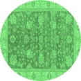 thumbnail image 1 of Ahgly Company Indoor Round Abstract Emerald Green Modern Area Rugs, 7' Round, 1 of 4