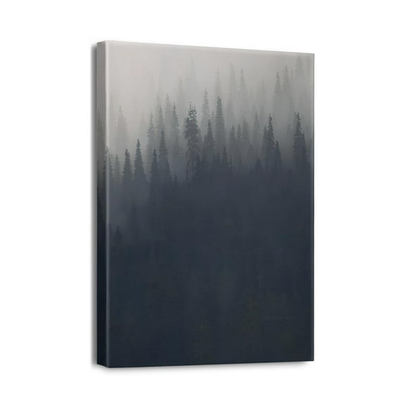 Eye-Catching 12x16inch Wall Art Abstract Mountain Forest Landscape Ink Painting - Modern Decor for Living Room, Bedroom, Office - Framed Canvas Prints