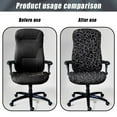 thumbnail image 4 of FKELYI Black Leopard Print Office Chair Cover Rotating Swivel Chair Slipcover for Armchair Washable Gaming Chair Covers Boss Chair Protective Cover for Home Decor, Small, 4 of 6