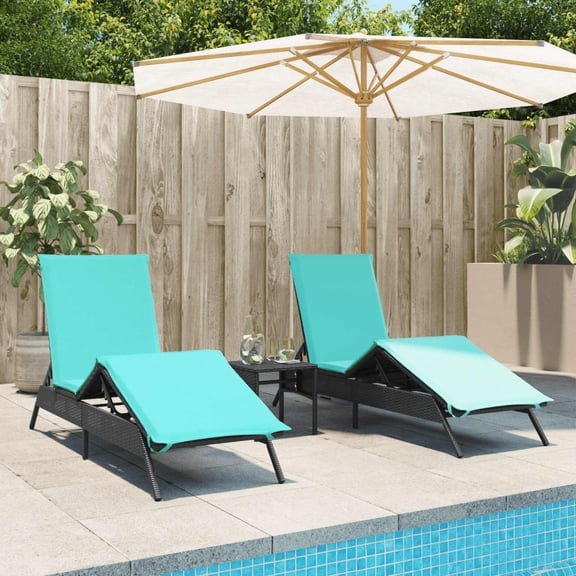 vidaXL Sun Lounger Black and Blue