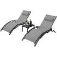 thumbnail image 4 of LAZY BUDDY Outdoor Chaise Lounge Chair Set, 2pcs Aluminum Reclining Chair with Side Table, Adjustable Lounge Chair for Patio Poolside Beach, 4 of 9