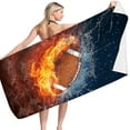thumbnail image 3 of LACKUST Flames Rugby Beach Towel Quick-Dry Sand-Proof 75x150cm for Sports & Travel, 3 of 4