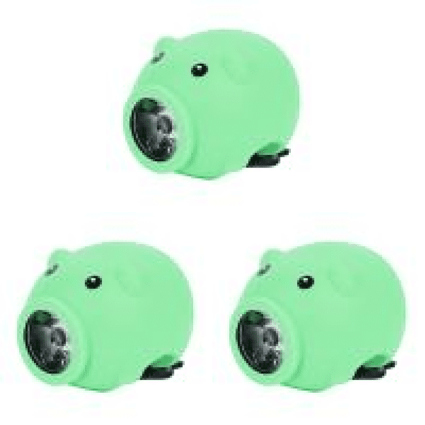 Luz de advertencia de luces delanteras de cerdo de dibujos animados para decoración de coche de equilibrio (verde)