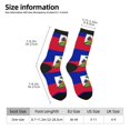 thumbnail image 3 of Womens Funny Socks Haitian Flag Printed Patterned Socks Novelty Socks, 3 of 7