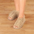 thumbnail image 2 of Silver Steps™ Adjustable Open Toe Faux Fur Slippers, 2 of 9