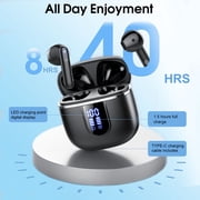 Wireless Earbuds, Bluetooth Ear Buds 5.4 Mini Hifi Stereo with 4 Enc Noise Cancelling Mics Wireless Headphones, 40H in Ear Earphones, Usb C, IP7 Waterproof Bluetooth Headphones for Sports, Workout