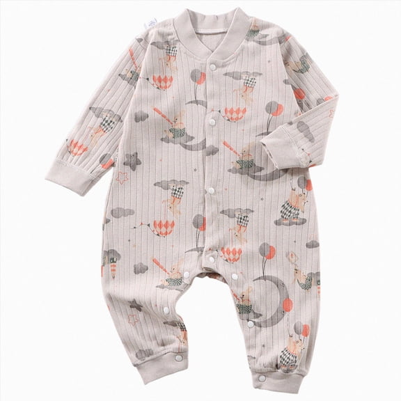Gibobby Infant Newborn Baby Girls Clothes Soft Rompers 3 6 9 12 18 24Months 2T Long Sleeve Onesie Sleepwear Infant Baby Fall Winter Clothes(9-12 Months,Light Gray)