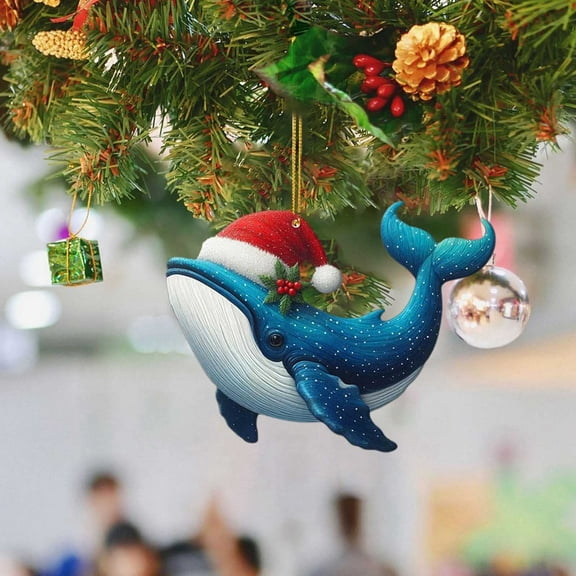 Christmas Animal Tree Ornament Hanging Home Decoration Festive 2D Pendant for Holiday
