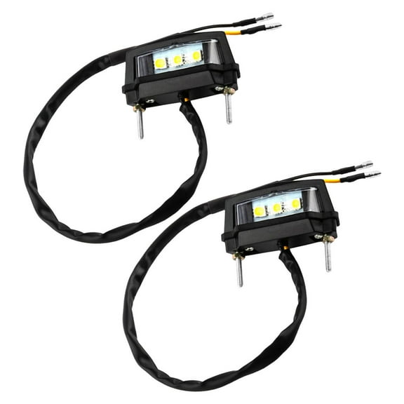 Zehuanyu  2 Pcs Small License Plate Light Motorcycle Lamp Replacement Black