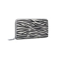thumbnail image 4 of Daisy Rose Zebra Print Unisex PU Vegan Leather Zip Clutch Wallet, Grey, 4 of 6