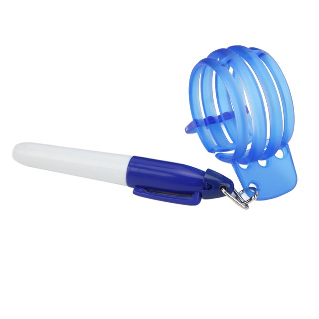 Marcador de línea de pelota de golf de 360°, dispositivo de plástico para dibujar tres líneas de golf para uso general, azul