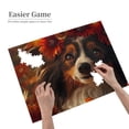 thumbnail image 2 of 1000-Piece Wooden Jigsaw Puzzle for Adults & Families - Autumn Dog Flowers Leaves , Fun & Educational Brain-Teasing Game, Artistic Home Decor, 2 of 7