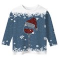 thumbnail image 5 of Ulitacool Girl'S Tops Christmas Long Sleeve Crewneck Cartoon Prints Xmas Sweatshirt 7-8 Years Blue, 5 of 5