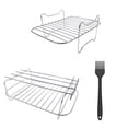 thumbnail image 1 of HLONK Double-Layer Air Fryer Rack Accessory for Oven Grilling  Steaming  and Dehydrating - Stainless Steel Construction with Enhanced Durability and Easy Cleaning, 1 of 9