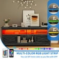 thumbnail image 4 of Uforic Farmhouse LED TV Stand with Power Outlet, Media Entertainment Center Console for 75 Inch TV, Dark Gray, 4 of 9