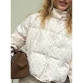 thumbnail image 5 of Chaqueta de algodón con estampado de Flores rotas para mujer, abrigo corto de manga larga con bolsillo y cremallera, ropa de viaje, 5 of 5
