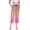 Bright Flora-pink, variant on Women's Cropped Pajama Pants Wide-leg Summer Sleep Pants with Pockets Loose Fit Comfy Pj Pants ,Flamingo White Print Print S