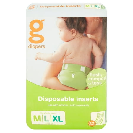 gDiapers Disposable Inserts 13-36+ lbs, 32 count