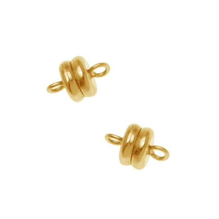 Gold Plated Magnetic Clasp - Magnetic Clasp, 6x4.5mm, 4 Clasp Sets, 22K Gold Plated