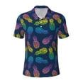 thumbnail image 2 of Daiia Abstract Bright Pineapple Fruit Retro Pattern Men’s Polo Shirts,Solid Deck Shirt,Classic Fit, Breathable Cotton Polo for Casual and Sport Wear-4X-Large, 2 of 9