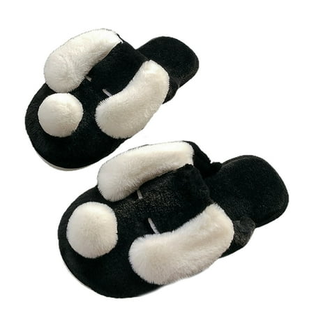 

SIEYIO Winter Warm Home Women Cotton Slippers Lovely Cartoon Dog Soft Plush Shoes
