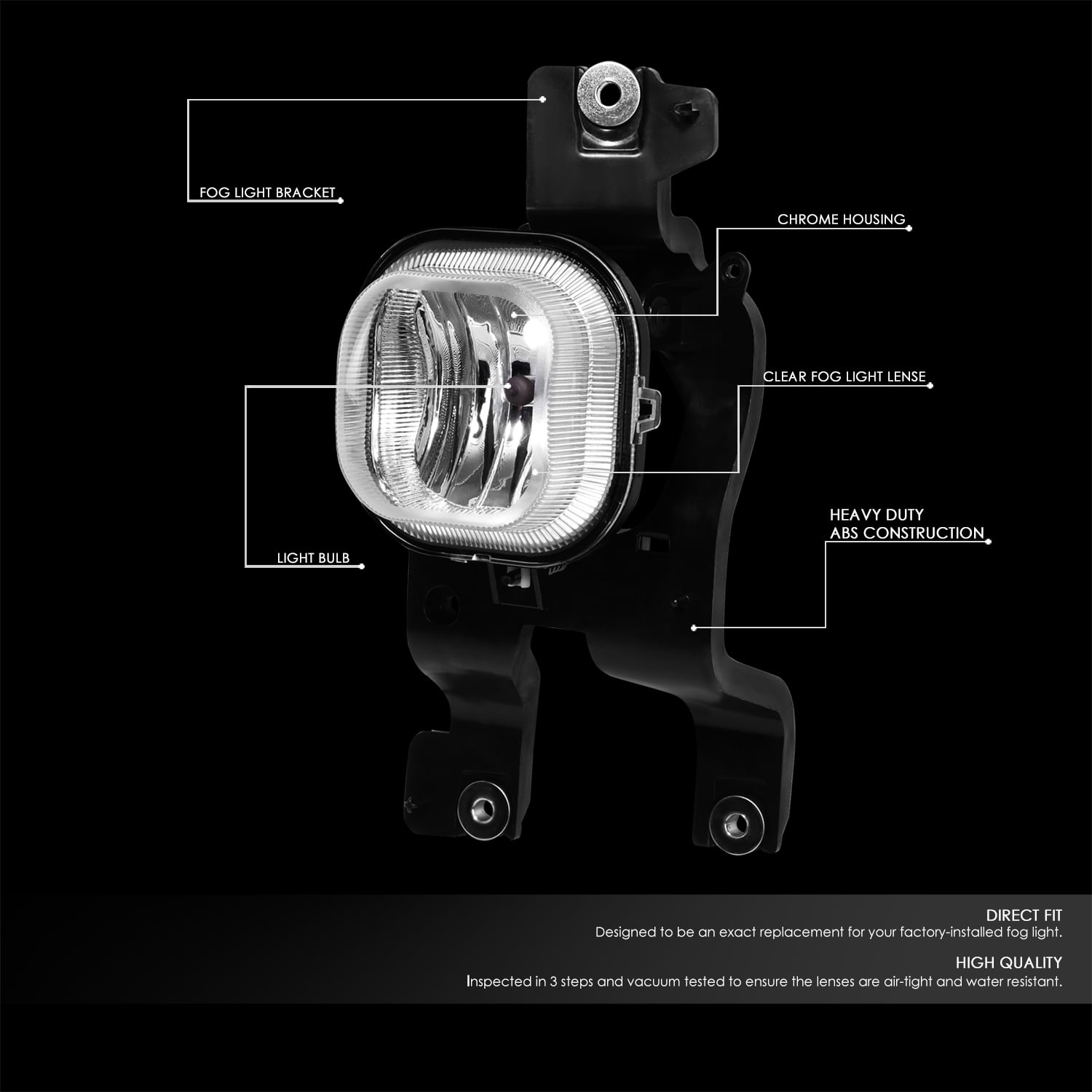 DNA Motoring FL-ZTL-332-CH For 2008 to 2010 Ford F250 F350 F450 F550 Super Duty Pair Front Bumper Driving Fog Light Lamps Clear Lens 09