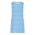thumbnail image 4 of Puntoco Plus size dresses Womens Casual Summer Dress 2025 Loose Tank Striped T-Shirt Dresses Sleeveless Sundress with Pockets Sky Blue XL(XL), 4 of 8