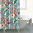 thumbnail image 4 of Green Pioneer Flower and Leaf Shower Curtain 72"x84" ,Bathroom Decorative Shower Curtains Set with 12 Hooks,Modern Waterproof Washable Shower Curtain, 4 of 6