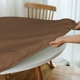 thumbnail image 4 of Round Fitted Tablecloth with Elastic Brown Round Outdoor Tablecloths Fitted Table Covers for Round Tables Waterproof Reusable Vinyl Table Cloth for Indoor and Outdoor 50"-56", 4 of 7