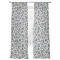 thumbnail image 2 of Light Blue Floral Semi Sheer Curtains 96 Inch Length 2 Panels Set, Rustic Vintage Flowers Botanical Spring Sheer Kitchen Curtain Privacy Voile Window Curtain for Living Room Bedroom Rod Pocket Drapes, 2 of 7