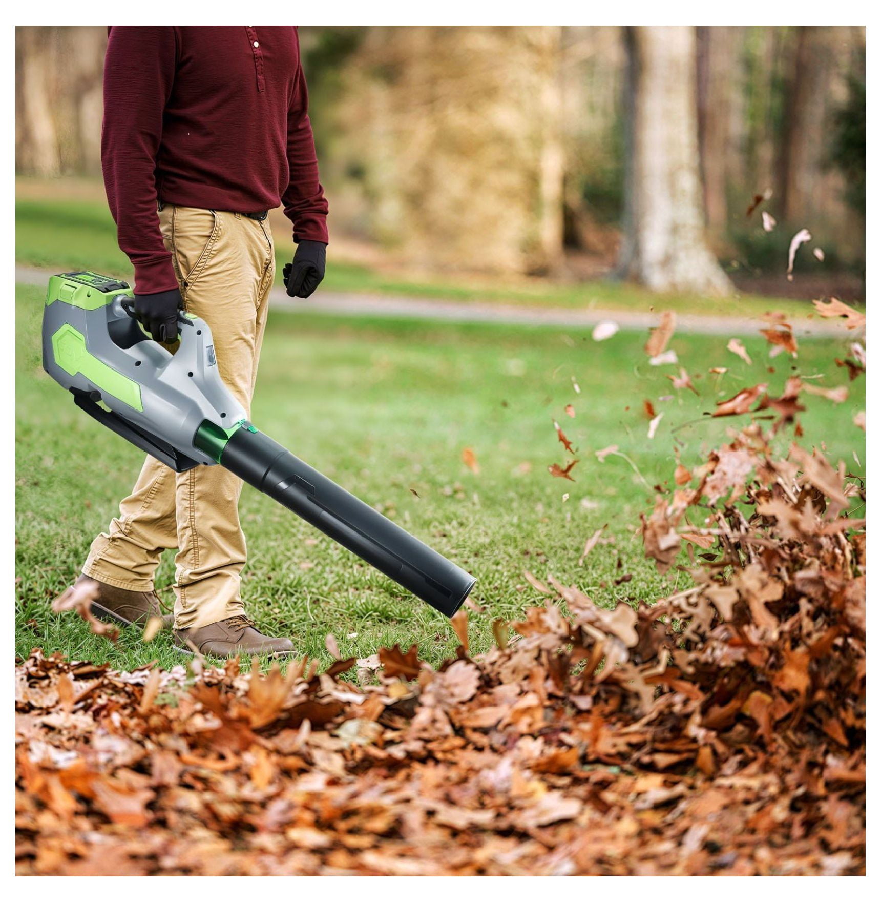 Cordless Leaf Blower 60V, Powerful Electric Blower 5.0Ah Battery, 650 CFM/125 MPH, 3 Speed Control, Lightweight Leaf Blowers for Yard Lawn Care
